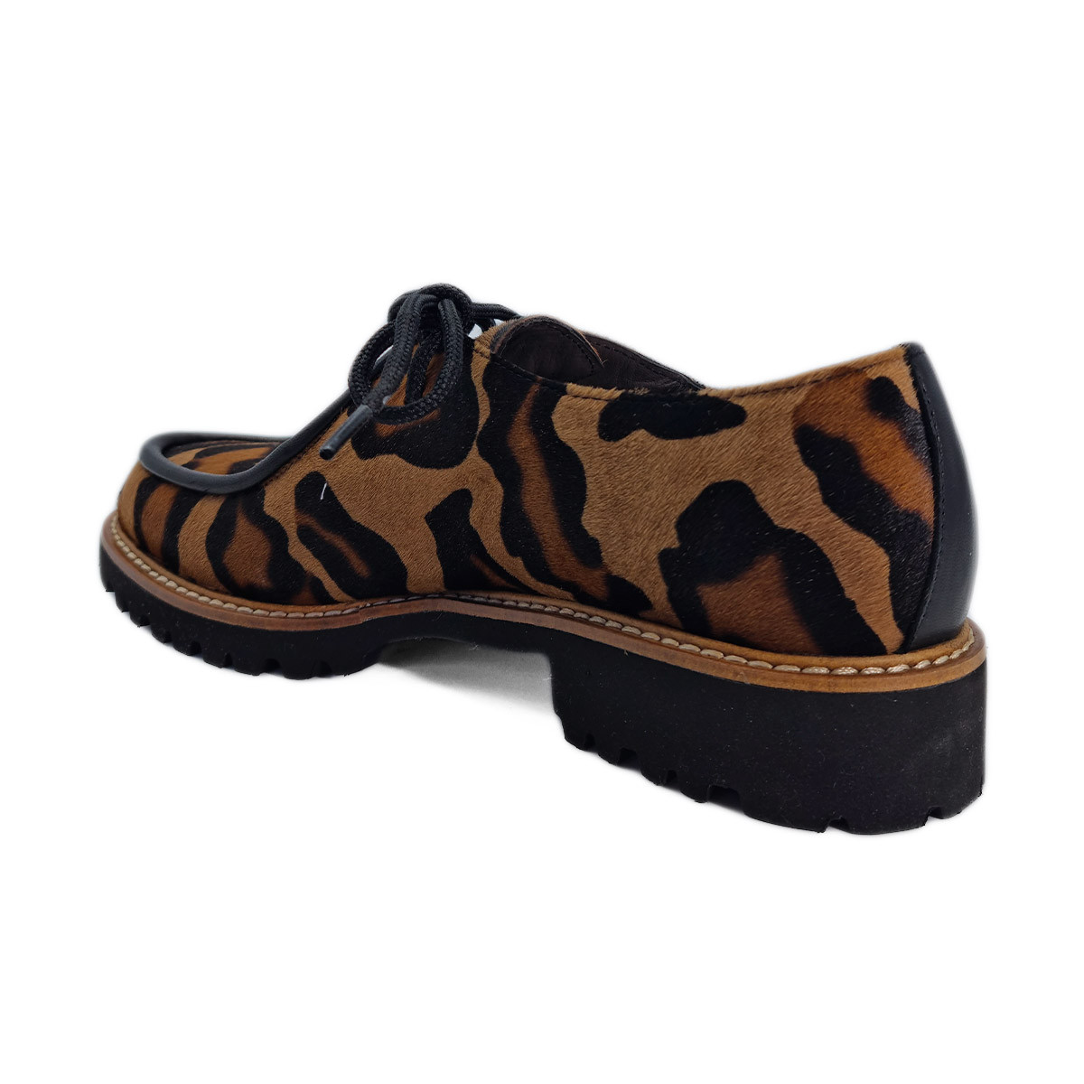 Derby design en cuir imprim l opard Fratelli Rosana Scarpe