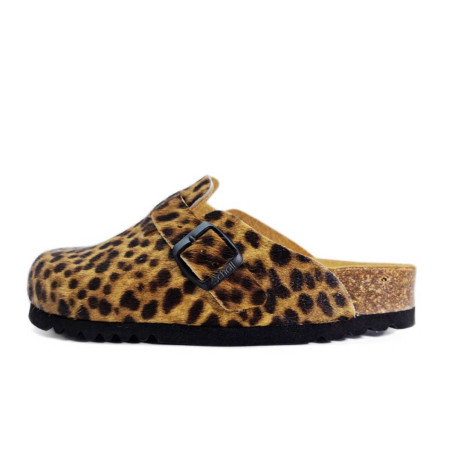 Sabot cuir léopard