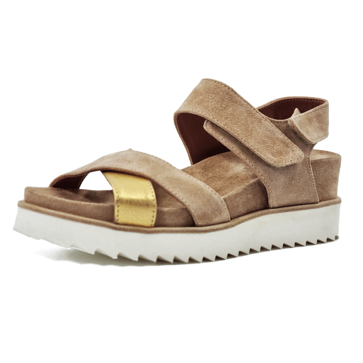 Sandales En Toile Femme Taille 38 - Talon Compensé 3cm Beige - Occasion