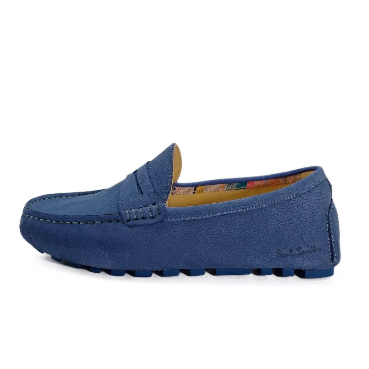 Mocassins Sanche De La Rosa En Cuir Bleu Ciel Brodés - Taille 39, Occasion Très Bon état